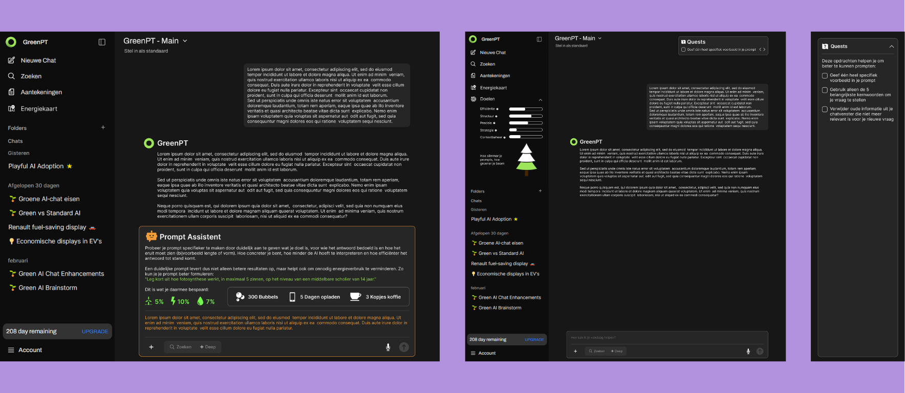 Styleboard and sketches of the loading, error and darkmode page of the app