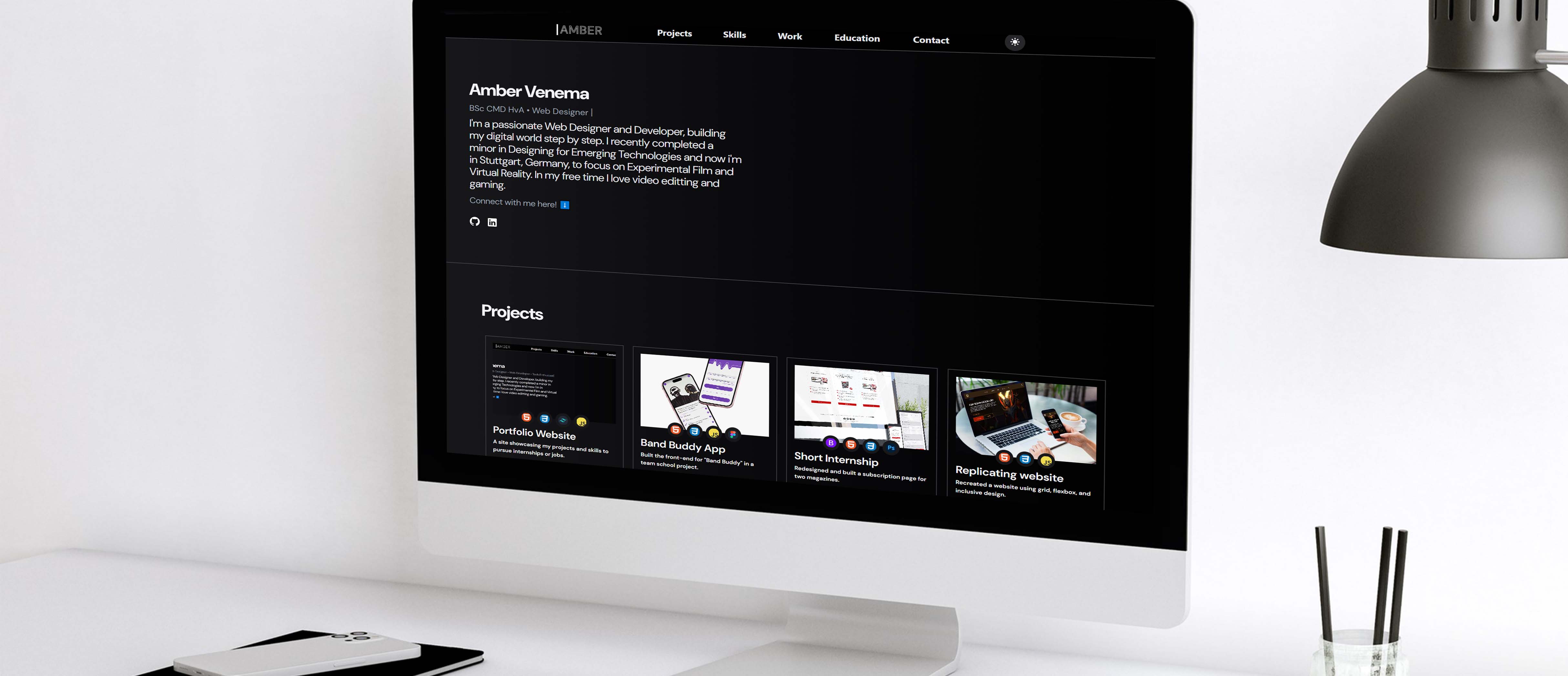 Portfolio website full of projects and information about me