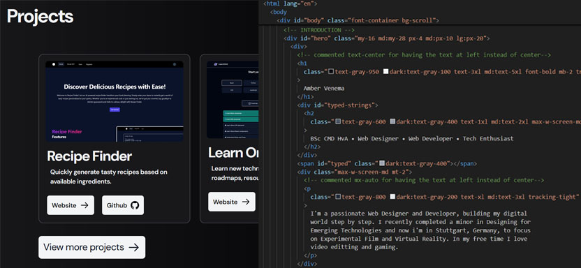 Template website with my own code