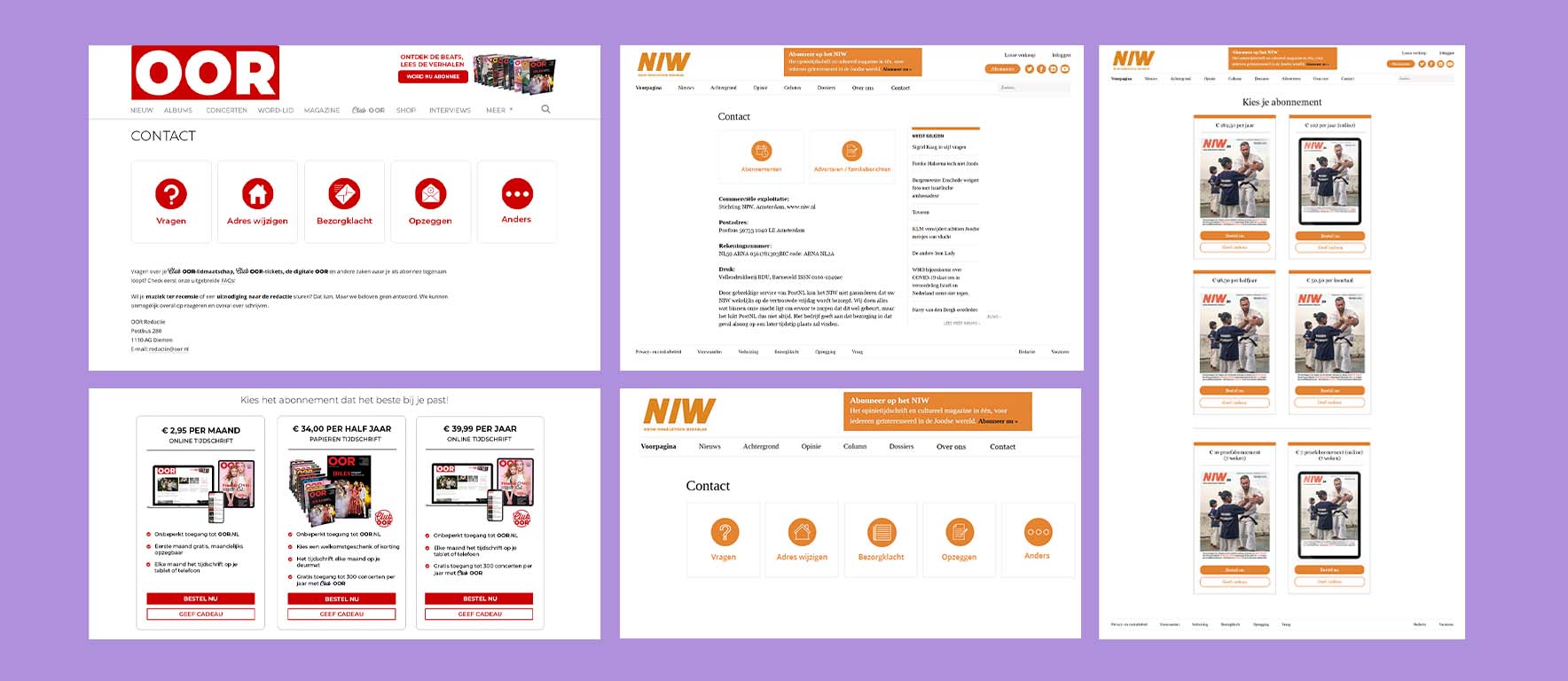 First concept of OOR and NIW website